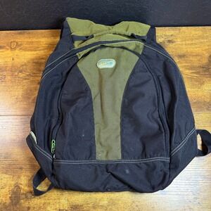 Vtg Y2k Nike Backpack Black Olive Green Casual School Travel Bag